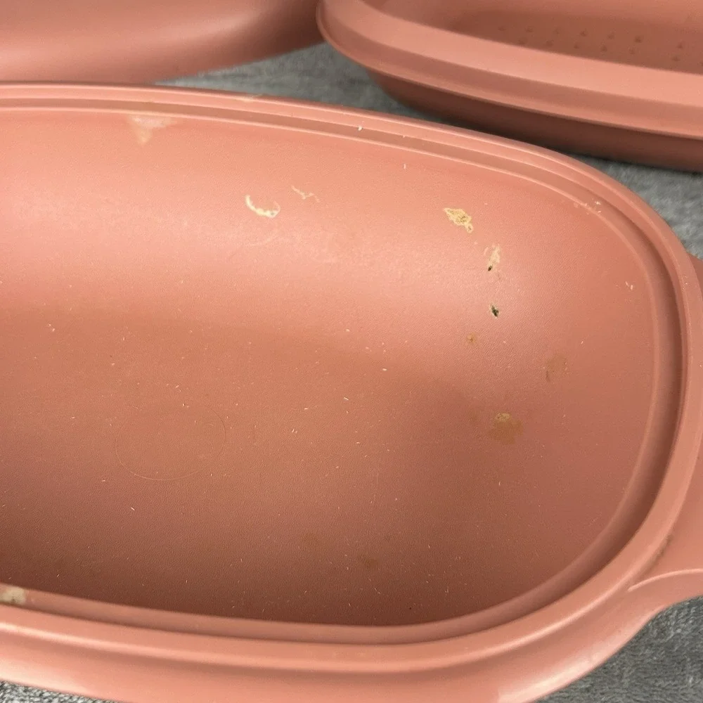 Tupperware Microwave Steamer Set 1273-5 Pink 6 Cup 1.4L 3 Piece Vintage USA